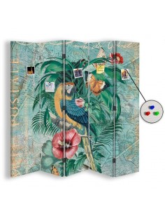 PARAVENT PIN IT - PERROQUET ET PAPILLON - 3 / 5 2
