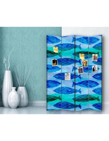 PARAVENT PIN IT - BLUE FISH - 3 / 4 / 5