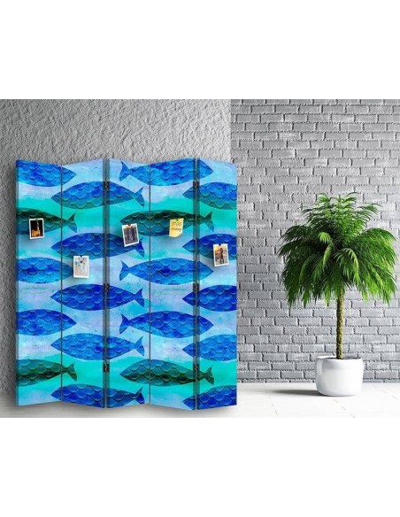 PARAVENT PIN IT - BLUE FISH - 3 / 4 / 5