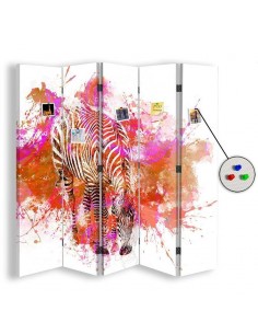 PARAVENT PIN IT - COLORFUL ZEBRA - 4 / 5 2