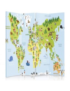 PARAVENT MAPPEMONDE ENFANT / 3 - 4 - 5 2