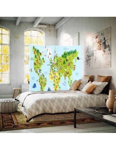 PARAVENT MAPPEMONDE ENFANT / 3 - 4 - 5