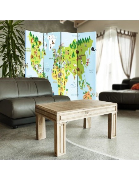PARAVENT MAPPEMONDE ENFANT / 3 - 4 - 5