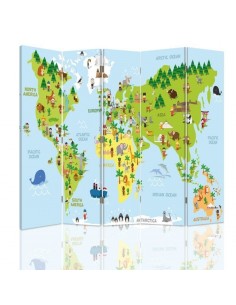 PARAVENT MAPPEMONDE ENFANT / 3 - 4 - 5 2