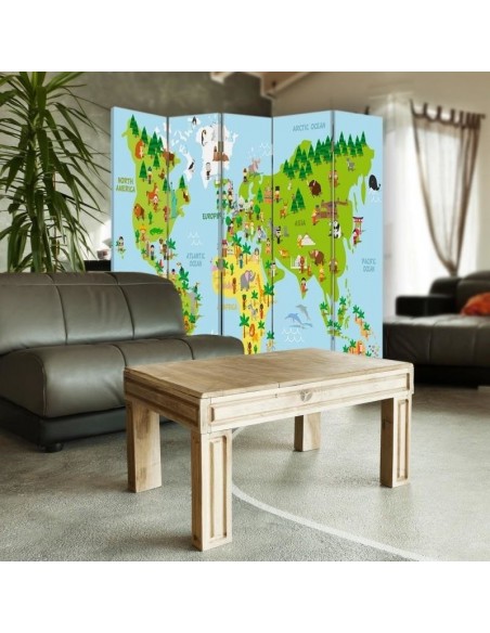PARAVENT MAPPEMONDE ENFANT / 3 - 4 - 5