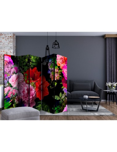 PARAVENT PIVOINE ET HIBISCUS / 3 - 5