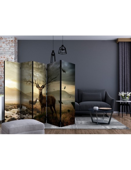 PARAVENT CERF EN MONTAGNE / 3 - 5