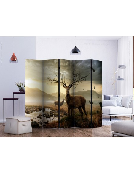 PARAVENT CERF EN MONTAGNE / 3 - 5