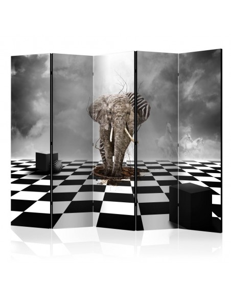 PARAVENT ÉLÉPHANT ET ÉCHECS / 3 - 5