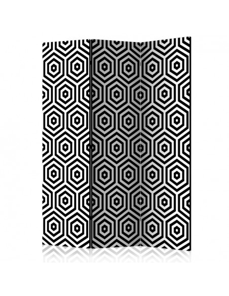 PARAVENT HEXAGONE NOIR ET BLANC / 3 - 5