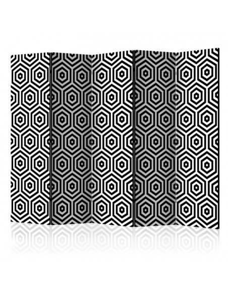 PARAVENT HEXAGONE NOIR ET BLANC / 3 - 5