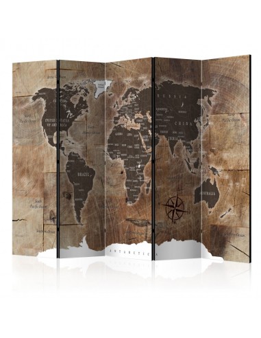 PARAVENT MAP EFFET BOIS / 5