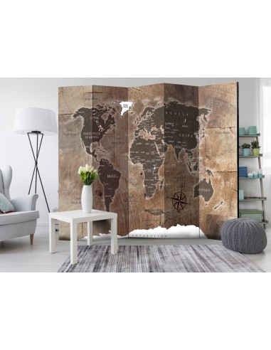 PARAVENT MAP EFFET BOIS / 5