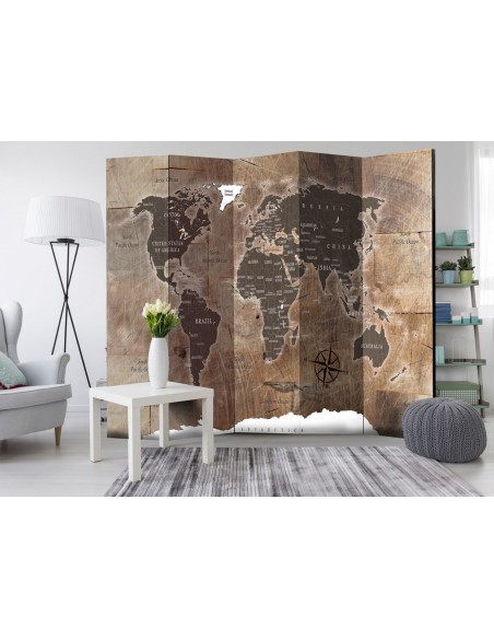 PARAVENT MAP EFFET BOIS / 5
