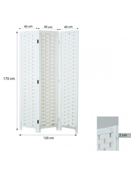 PARAVENT TRESSE BLANC 3