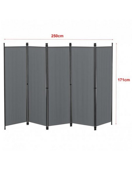 PARAVENT METAL GRIS XL 3-4-5-6