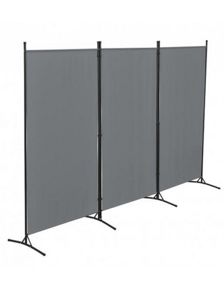 PARAVENT XXL METAL GRIS 176x260cm