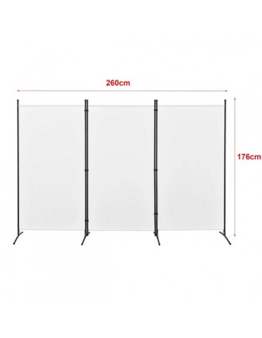 PARAVENT XXL METAL BLANC 176x260cm