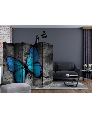 PARAVENT PAPILLON BLEU - 5