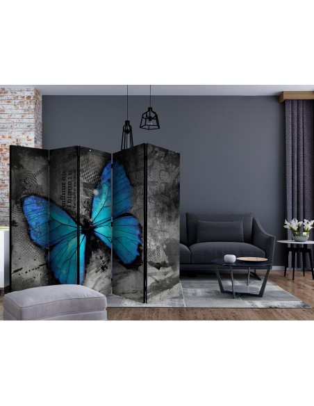 PARAVENT PAPILLON BLEU - 5