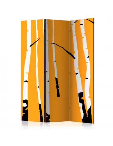Birches on the orange background 3...