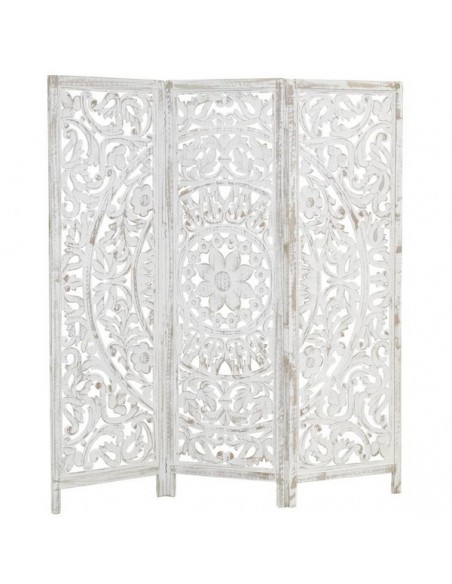 PARAVENT BOIS MANGUIER BLANC 3