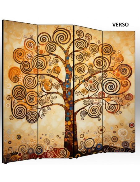PARAVENT ARBRE GOLD BLUE 3 - 4