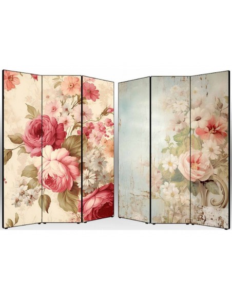 PARAVENT ROSES VINTAGE 3 - 4