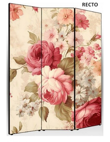 PARAVENT ROSES VINTAGE 3 - 4