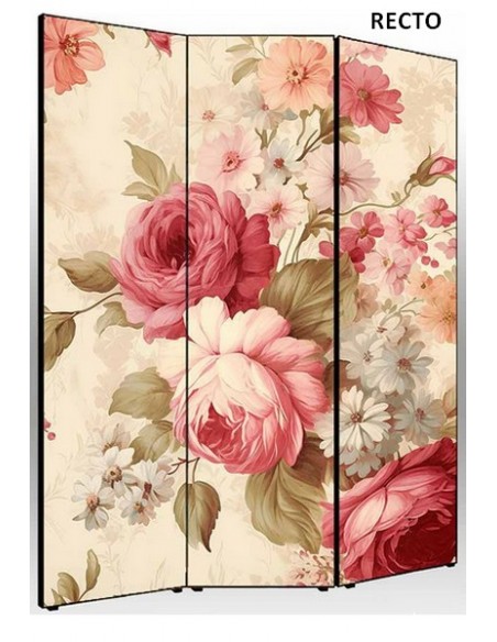 PARAVENT ROSES VINTAGE 3 - 4