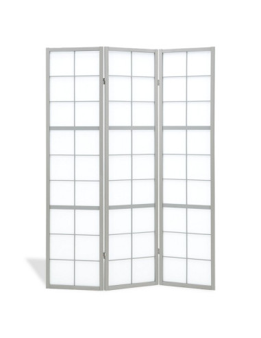 PARAVENT GRANDS CARREAUX GRIS 3 - 4 - 5 -6