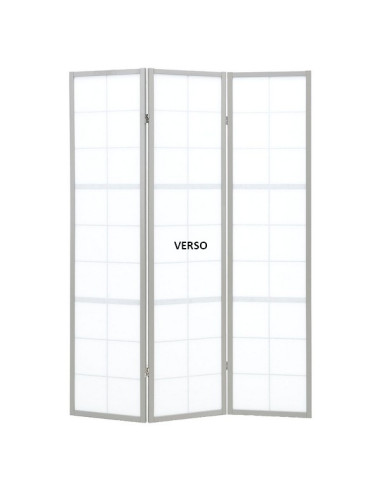 PARAVENT GRANDS CARREAUX GRIS 3 - 4 - 5 -6