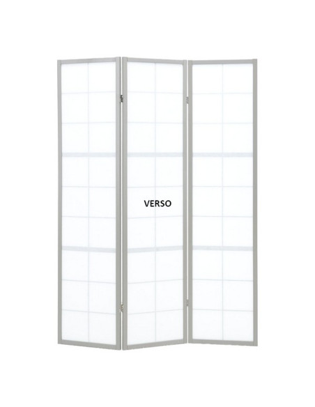 PARAVENT GRANDS CARREAUX GRIS 3 - 4 - 5 -6