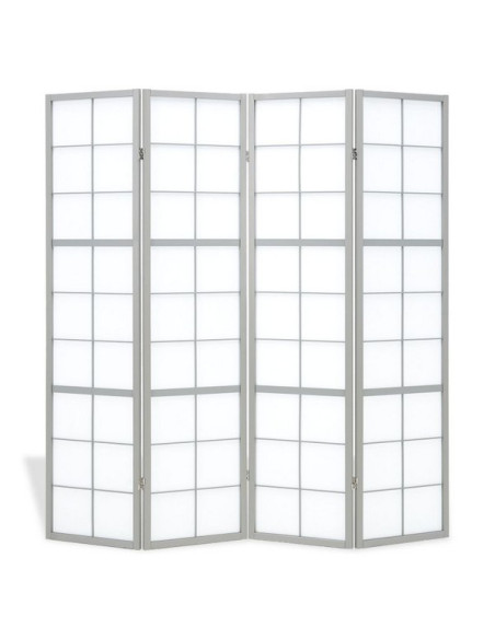 PARAVENT GRANDS CARREAUX GRIS 3 - 4 - 5 -6