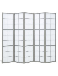 PARAVENT GRANDS CARREAUX GRIS 3 - 4 - 5 -6 2