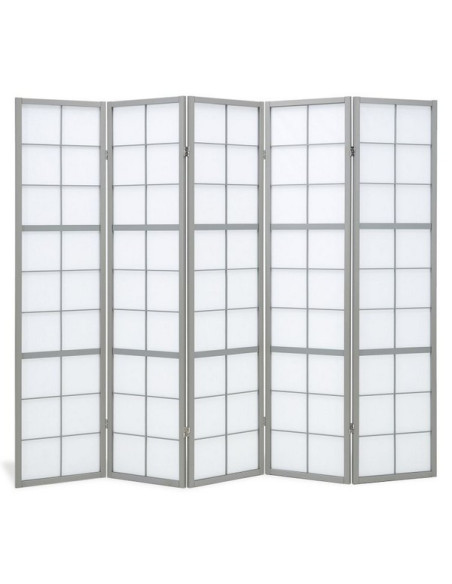 PARAVENT GRANDS CARREAUX GRIS 3 - 4 - 5 -6