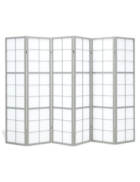 PARAVENT GRANDS CARREAUX GRIS 3 - 4 - 5 -6