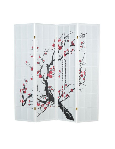 PARAVENT SHOJI CERISIER BLANC 3 - 4 - 5 -6