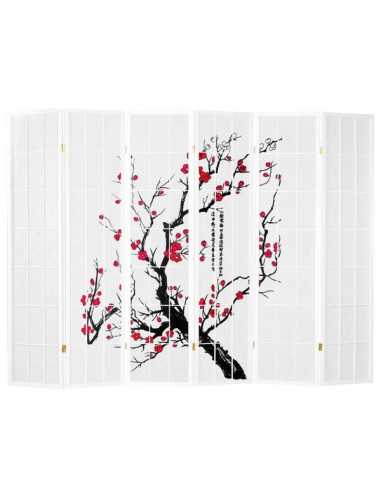 PARAVENT SHOJI CERISIER BLANC 3 - 4 - 5 -6