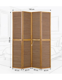 PARAVENT BAMBOU HAUT MARRON 4 2