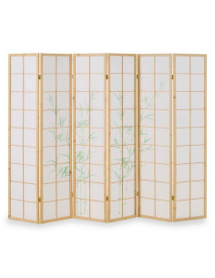 PARAVENT NATUREL HERBES PASTEL 6