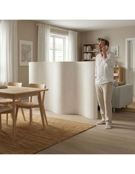 PARAVENT BAMBOU BLANC- H 145