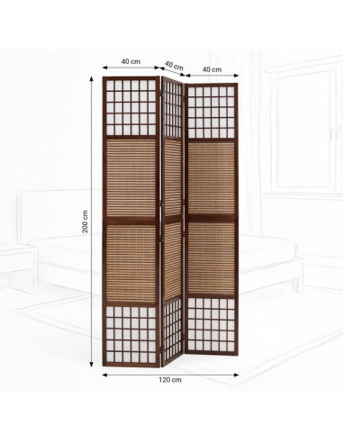 PARAVENT BAMBOU FENETRES HAUT 3 - 4
