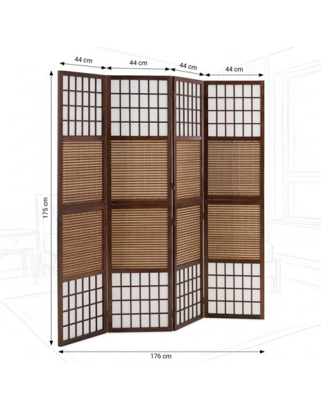 PARAVENT BAMBOU FENETRES 3 - 4 -5 - 6
