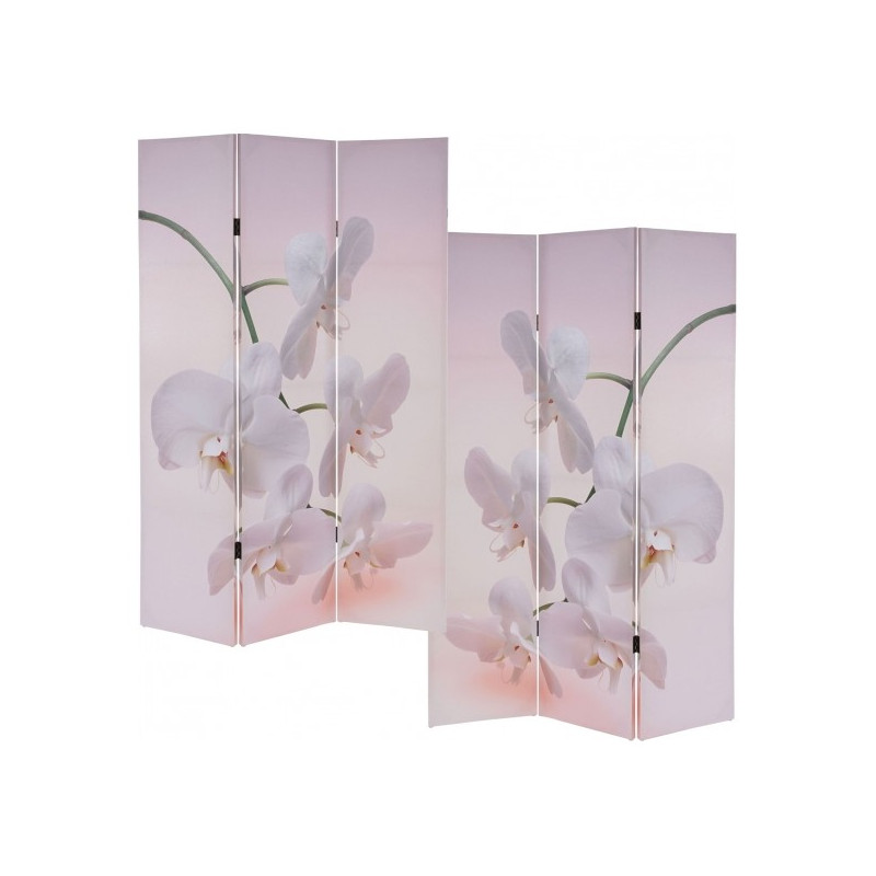 PARAVENT TOILE ORCHIDEES BLANCHES 3