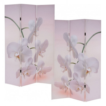 PARAVENT TOILE ORCHIDEES BLANCHES 3