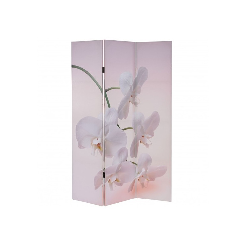 PARAVENT TOILE ORCHIDEES BLANCHES 3