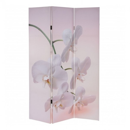 PARAVENT TOILE ORCHIDEES BLANCHES 3