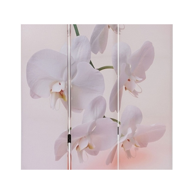 PARAVENT TOILE ORCHIDEES BLANCHES 3