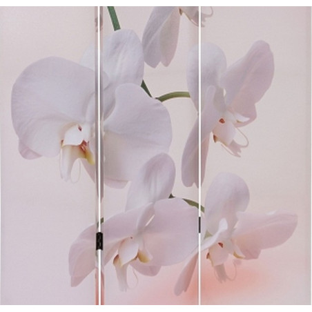 PARAVENT TOILE ORCHIDEES BLANCHES 3